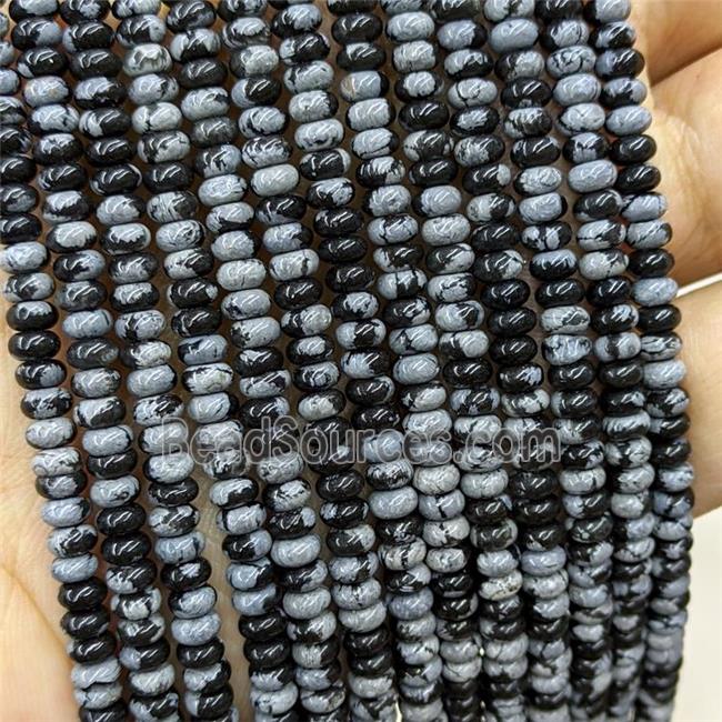 Natural Snowflake Jasper Beads Smooth Rondelle