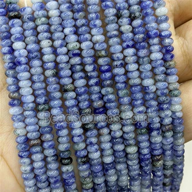 Natural Blue Dalmatian Jasper Beads Smooth Rondelle