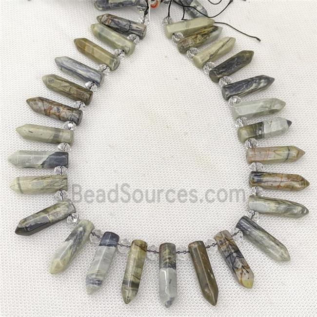 Picasso Jasper Beads Gray Bullet