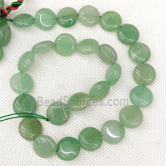 Natural Green Aventurine Coin Beads