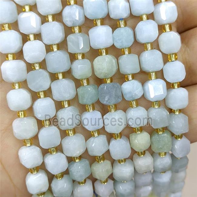 Natural Aquamarine Beads Faceted Cube