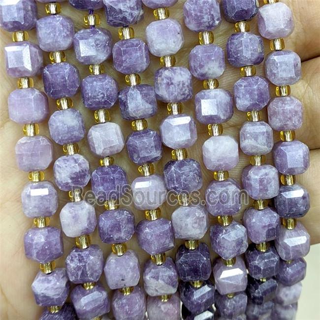 Natural Lilac Jasper Beads Faceted Cube