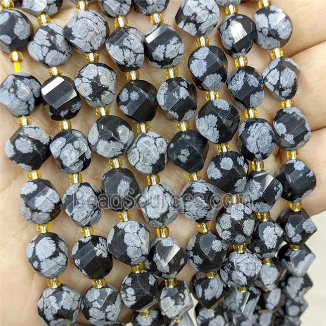 Natural Snowflake Jasper Twist Beads S-Shape Faceted