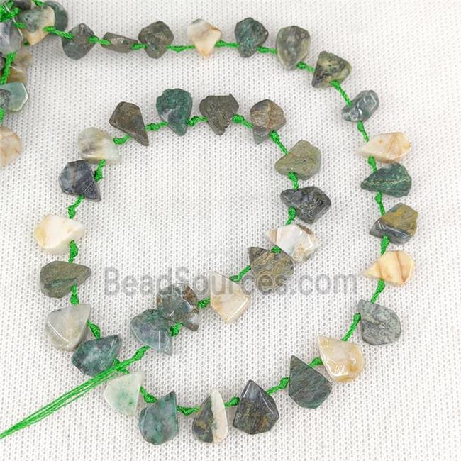 Natural Green Azurite Teardrop Beads Topdrilled