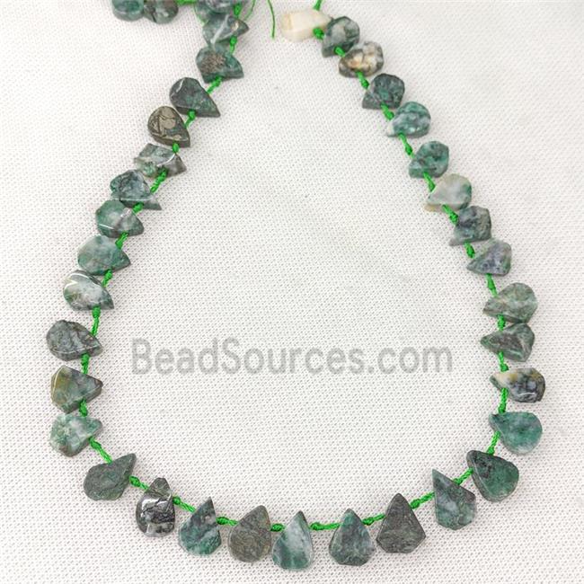 Natural Green Azurite Beads Teardrop Topdrilled