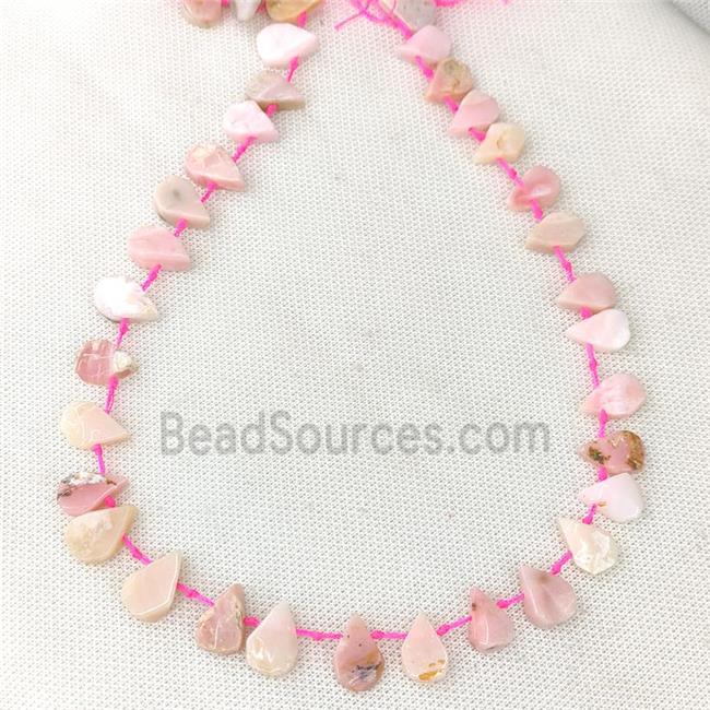 Natural Pink Opal Teardrop Beads Topdrilled