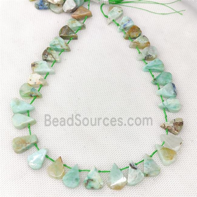 Green Chrysocolla Beads Teardrop Topdrilled