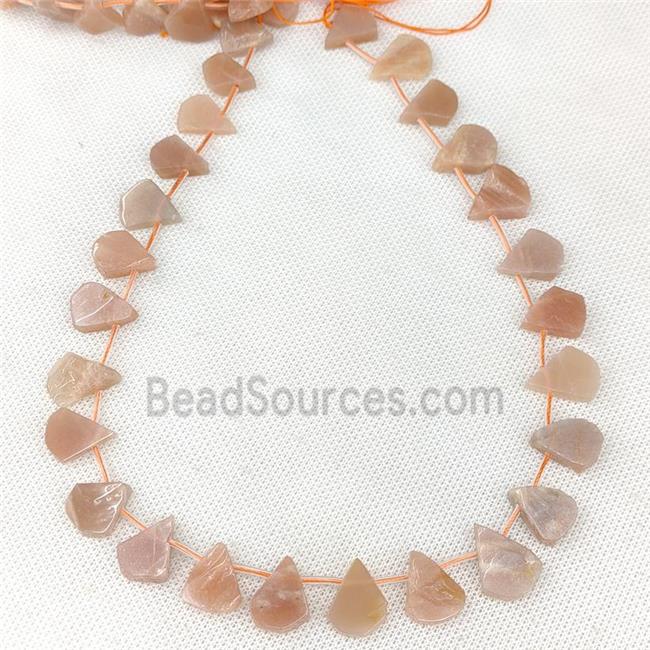 Natural Peach Moonstone Teardrop Beads Topdrilled