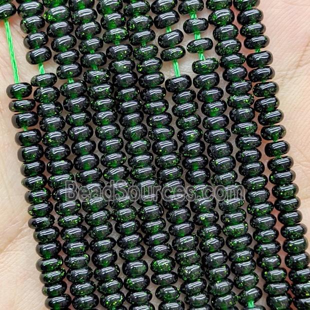 Green Sandstone Rondelle Beads Smooth