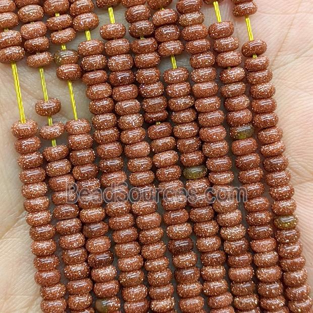 Gold Sandstone Rondelle Beads Smooth