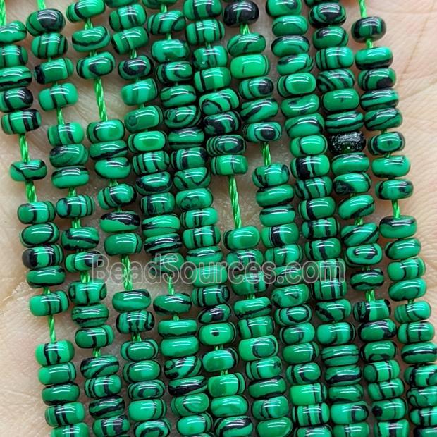 Green Synthetic Malachite Beads Smooth Rondelle