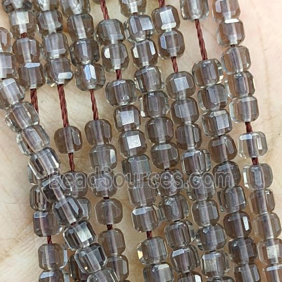 Smoky Quartz Beads Faceted Cube