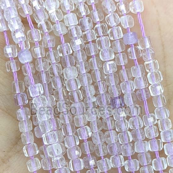 Natural Chalcedony Beads Purple Faceted Cube