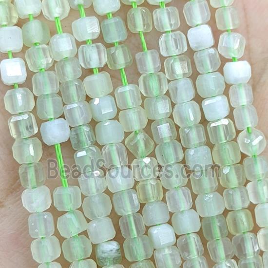 New Mountain Jade Beads Green Faceted Cube