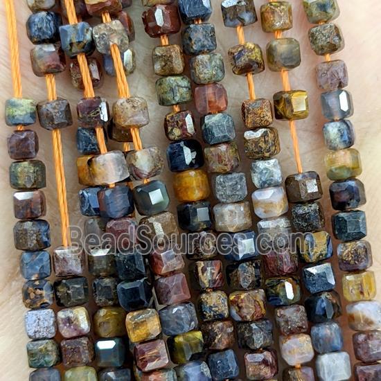 Natural Pietersite Jasper Beads Faceted Cube