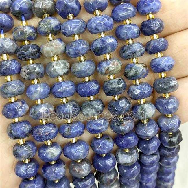 Natural Blue Sodalite Beads Faceted Rondelle