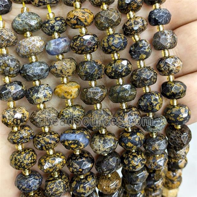 Natural Yellow Snowflake Jasper Beads Faceted Rondelle