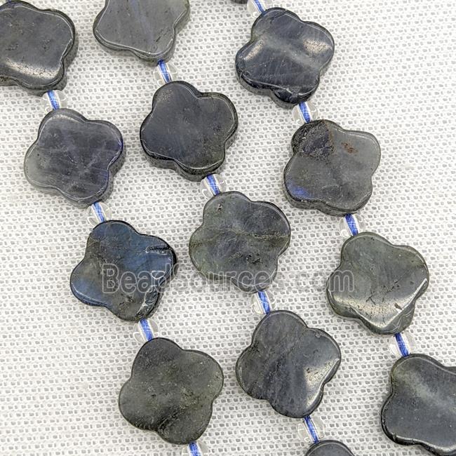 Natural Labradorite Clover Beads