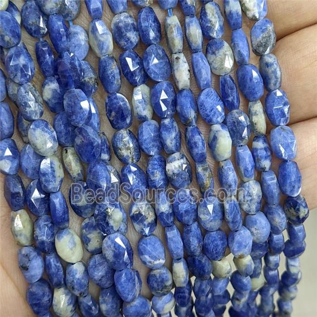 Natural Blue Sodalite Beads Faceted Oval