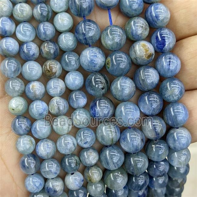 Natural Kyanite Beads B-Grade Blue Smooth Round