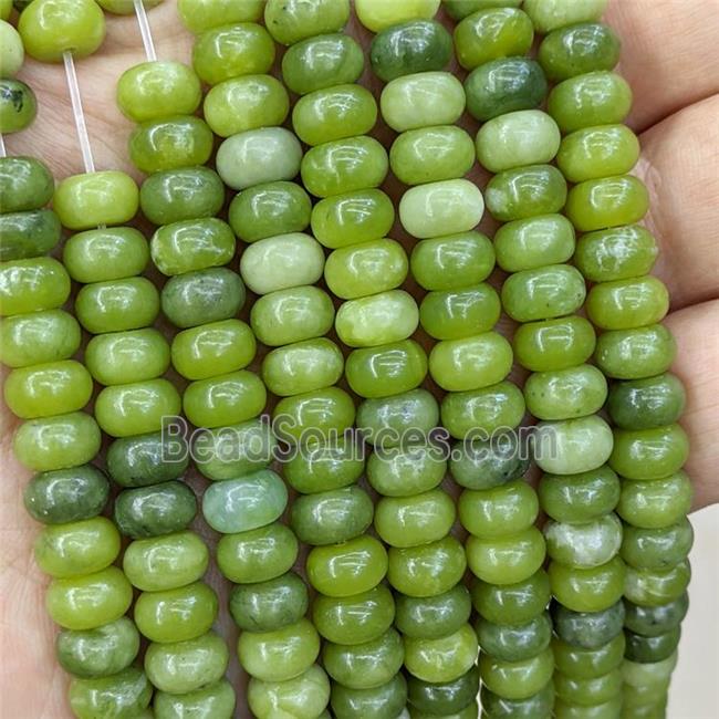 Chinese Taiwan Jadeite Beads Green Smooth Rondelle