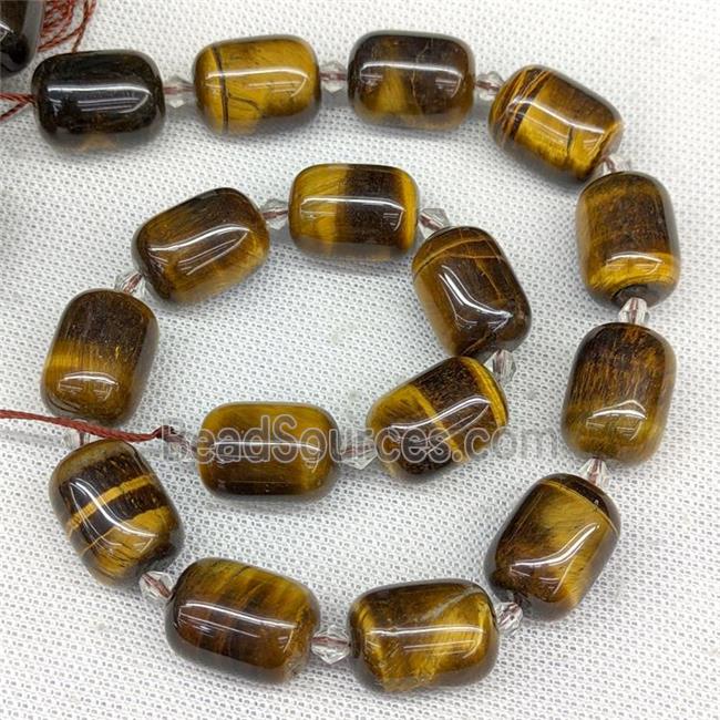 Natural Tiger Eye Stone Barrel Beads Smooth