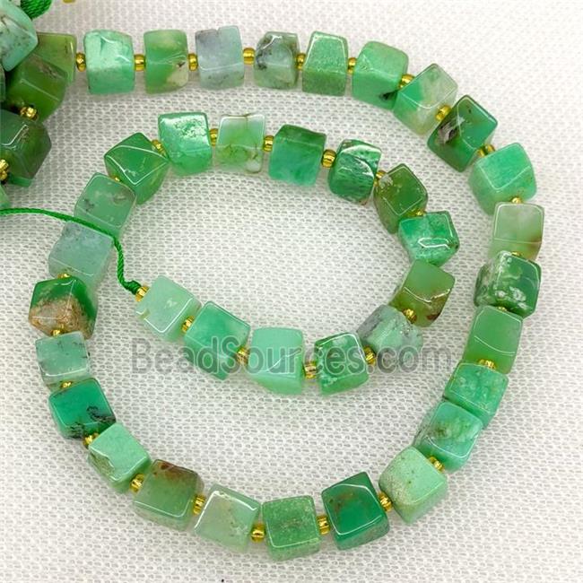 Natural Australian Chrysoprase Cube Beads Green