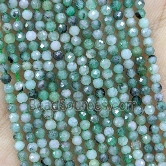 Natural Green Emerald Beads Faceted Round