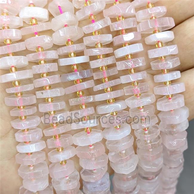 Natural Pink Rose Quartz Heishi Spacer Beads