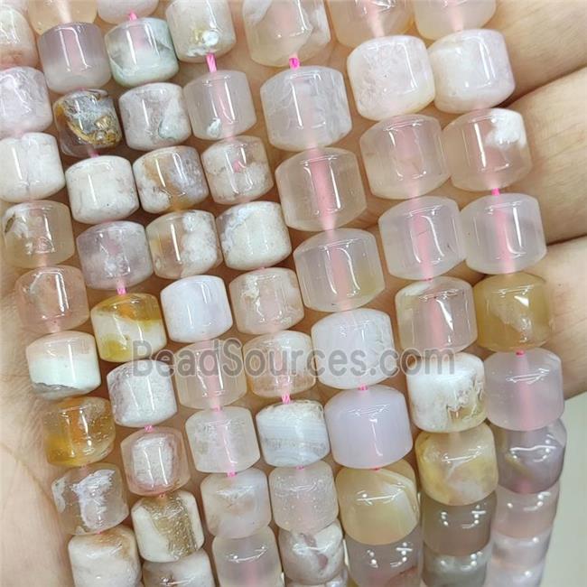 Natural Sakura Agate Beads Cherry Column