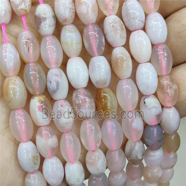 Natural Pink Sakura Cherry Agate Rice Beads