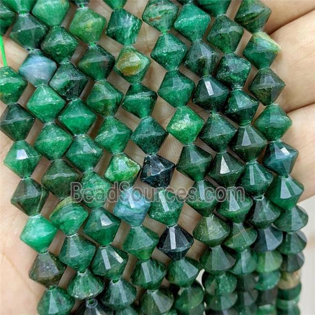 Natural Green Mica Verdite Bicone Beads Fuchsite