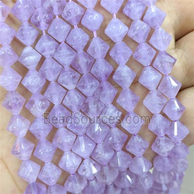 Natural Purple Chalcedony Bicone Beads