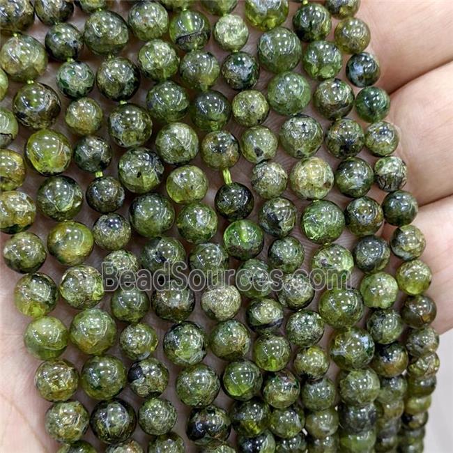 Natural Peridot Beads Green C-Grade Smooth Round