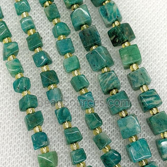 Natural Green Russian Amazonite Beads Cube