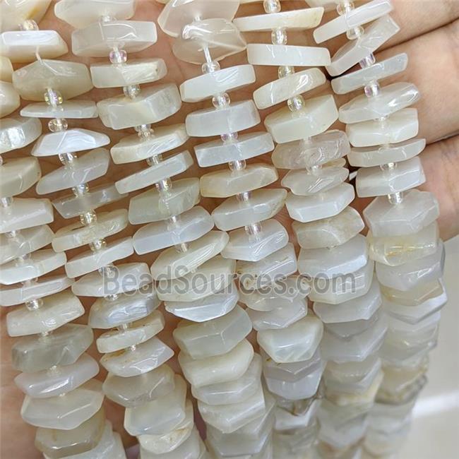 Natural White Moonstone Heishi Spacer Beads