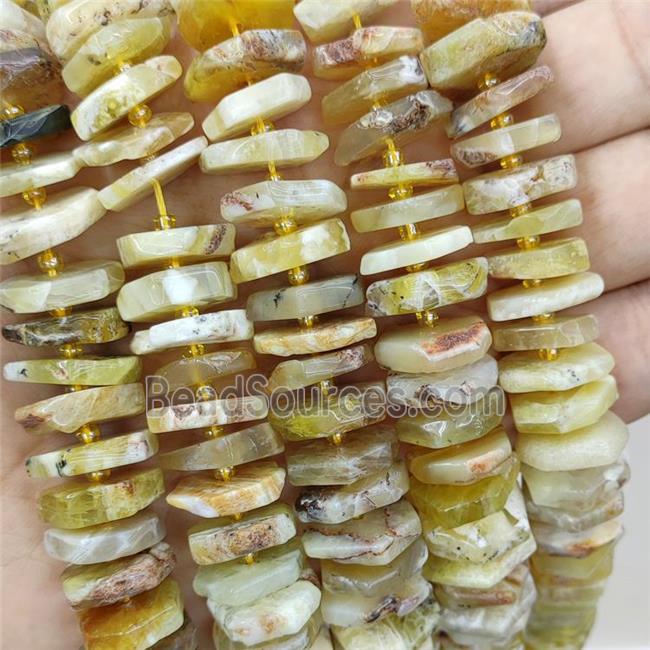 Natural Yellow Opal Heishi Spacer Beads