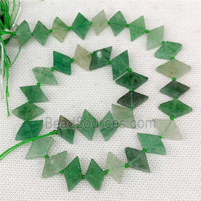 Natural Green Strawberry Quartz Beads Rhombus