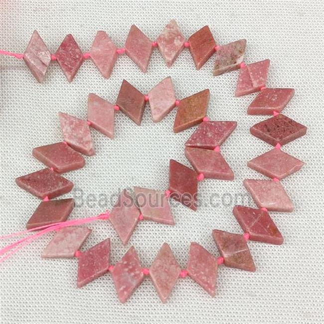 Natural Rhodonite Rhombus Beads Red