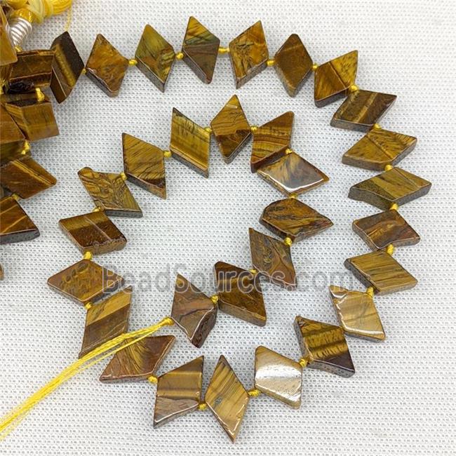 Natural Tiger Eye Stone Rhombus Beads