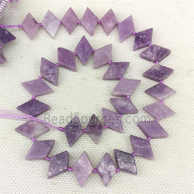 Natural Purple Lepidolite Rhombus Beads