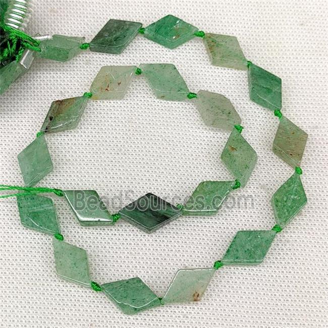 Natural Green Strawberry Quartz Rhombus Beads