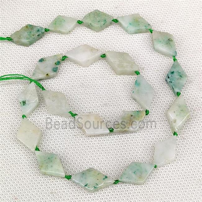 Natural Green Kiwi Jasper Rhombus Beads