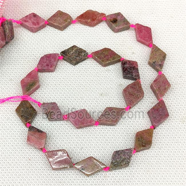 Natural Chinese Rhodonite Beads Red Rhombus