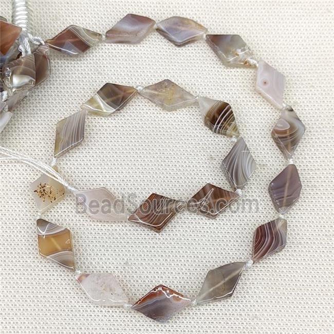 Natural Botswana Agate Rhombus Beads