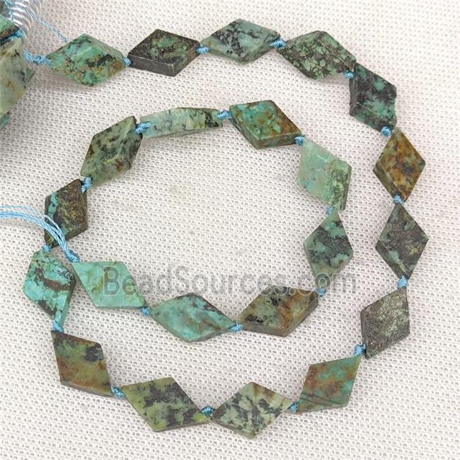 Natural African Turquoise Beads Rhombus Teal