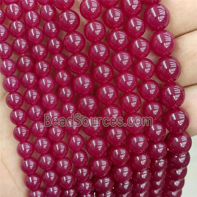 Natural Ruby Corundum Beads Red Heat Smooth Round