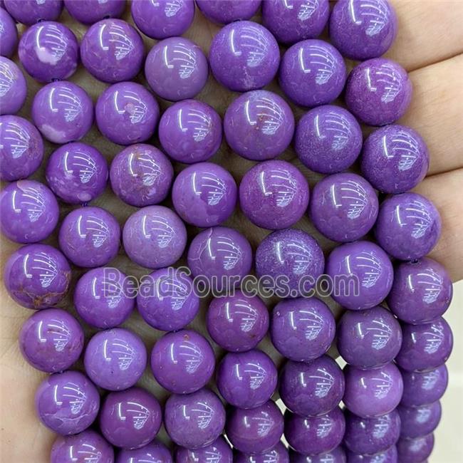 Natural Phosphosiderite Beads Purple A-Grade Smooth Round