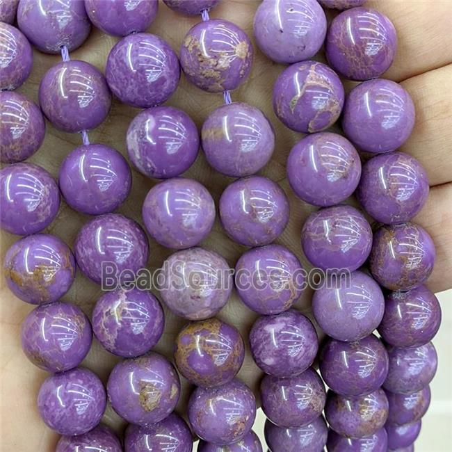 Natural Phosphosiderite Beads B-Grade Purple Smooth Round