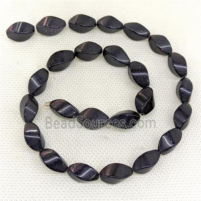 Blue Sandstone Twist Beads